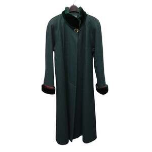 Vintage Braefair Womens Wool Blend Faux Fur Collar Long Coat 8 Event Occasion
